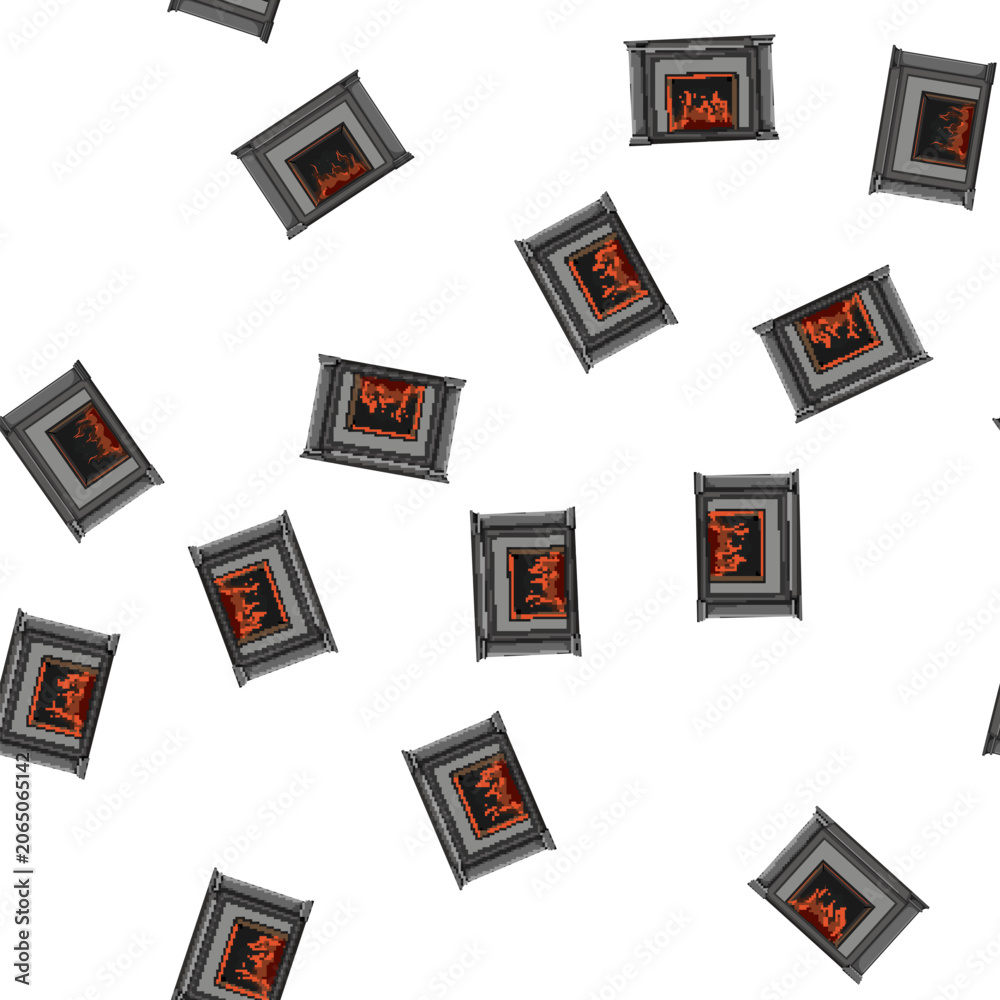 Obraz premium pattern fire fireplace cartoon. fire fireplace sign vector