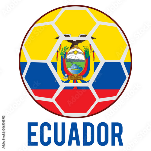 Ecuador Flag on a Soccer Ball Design as a Participant of Soccer World Championship 2026