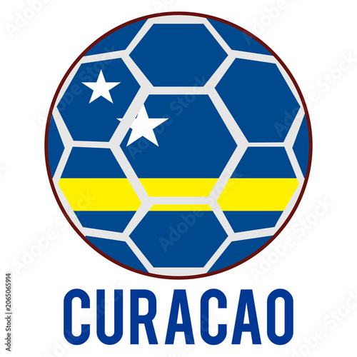 Curacao Flag on a Soccer Ball Design as a Participant of Soccer World Championship 2026