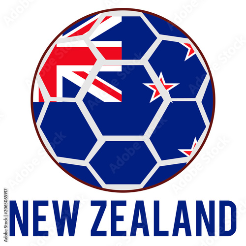 New Zealand Flag on a Soccer Ball Design as a Participant of Soccer World Championship 2026