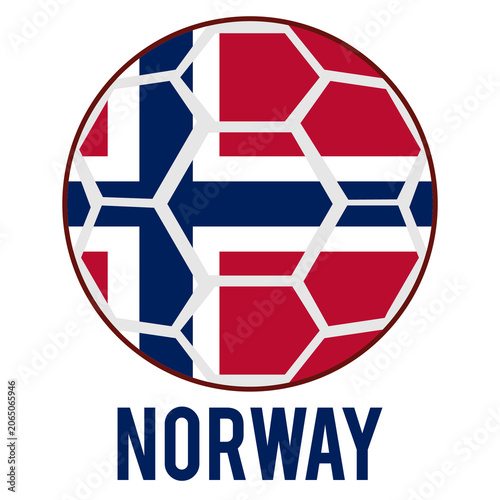 Norway Flag on a Soccer Ball Design as a Participant of Soccer World Championship 2026
