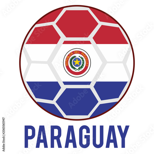 Paraguay Flag on a Soccer Ball Design as a Participant of Soccer World Championship 2026