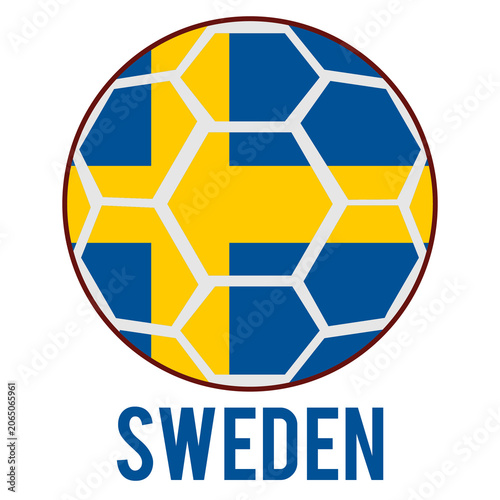 Sweden Flag on a Soccer Ball Design as a Participant of Soccer World Championship 2026