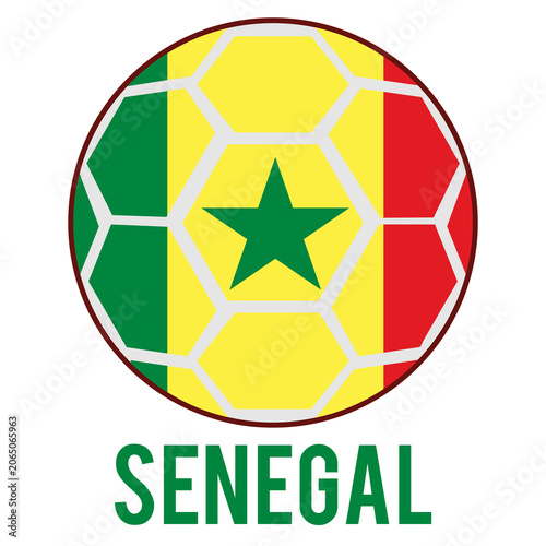 Senegal Flag on a Soccer Ball Design as a Participant of Soccer World Championship 2026