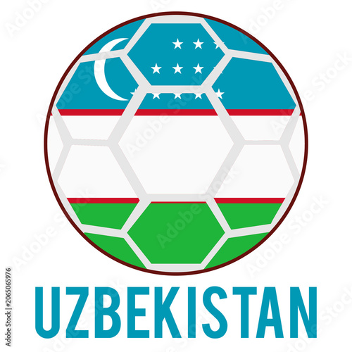 Uzbekistan Flag on a Soccer Ball Design as a Participant of Soccer World Championship 2026