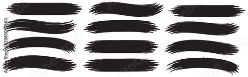 Konstfotografi Black brush strokes collection various textured brushes for art and design