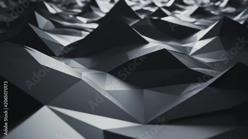 Dark abstract low poly geometric landscape background