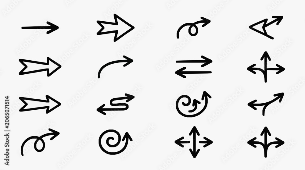 Fototapeta premium Vector directional motion arrows collection.
