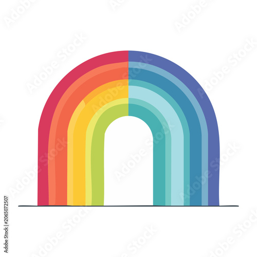 Flat design rainbow arch vector graphic