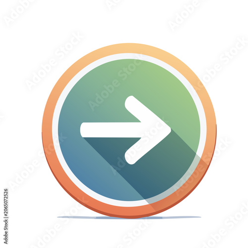 Flat design right arrow button icon