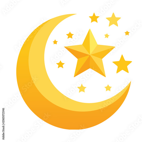 Gold star icon flat design