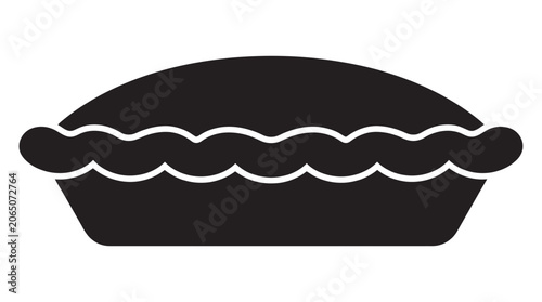 Fotografía Black silhouette of a pie with a crimped crust silhouette
