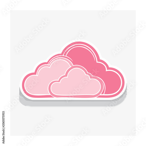 Flat Design Pink Clouds Illustration
