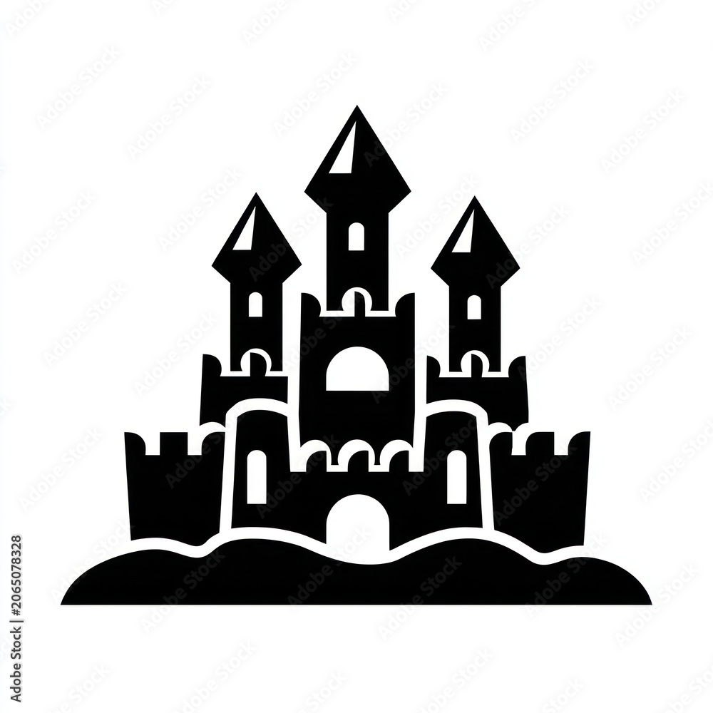 Naklejka premium Majestic fairytale castle silhouette