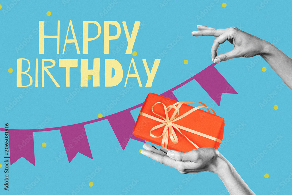 Fototapeta premium Celebrating a birthday with gifts and decorations in a bright setting