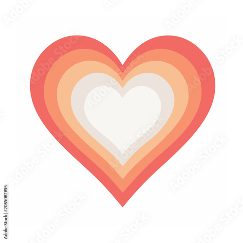 Flat design heart icon with gradient layers