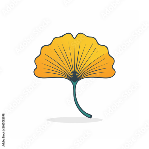Flat design ginkgo leaf illustration