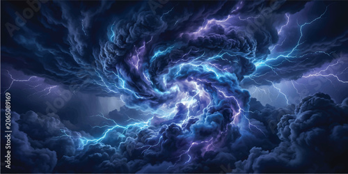 Foto premium Abstract colorful smoke swirls on black background with dynamic blue, re