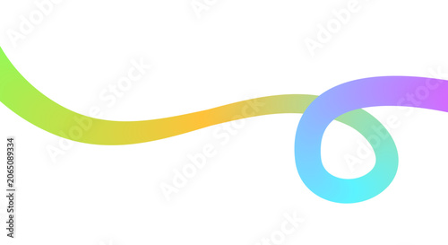 Fotografija Abstract colorful wavy line background with gradient ribbon design element flow motion on white surface creative minimalist modern dynamic composition for digital web art print media layout