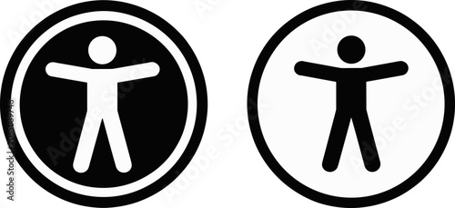 Universal Access Symbol in black and white circles signifying inclusivity and accessibility