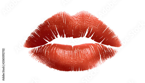 red lips isolated on white background