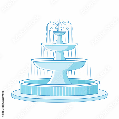 Tiered Fountain Illustration