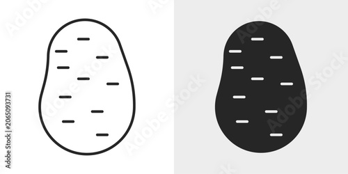 Photos Potato Icon represents root vegetables, cooking ingredients, and staple food products