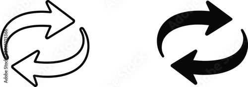 Cuadro en lienzo Refresh and reload circular arrows vector illustration.