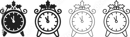 Foto Four alarm clocks showing step-by-step coloring process