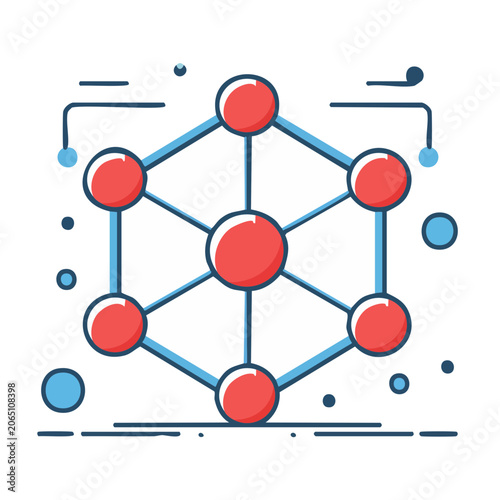 Flat Design Molecular Structure Icon