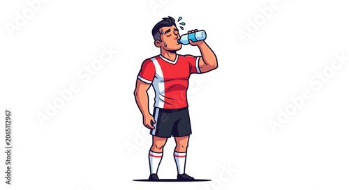 Принти на полотні Man drinking from water bottle.
