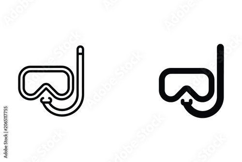 swimming mask icon vector