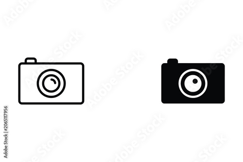 retro camera on white background
