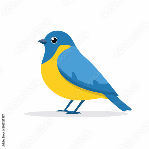 Cute Blue and Yellow Bird Illustration
