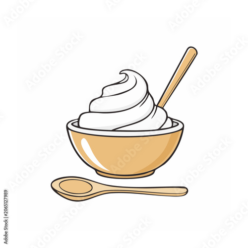 Flat design coffee cup with spoon on saucer