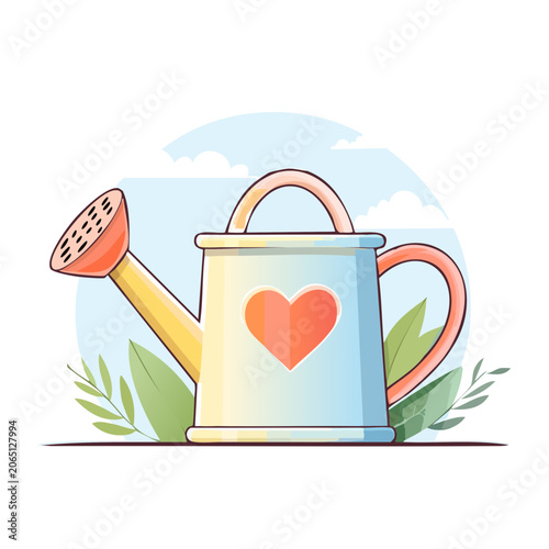 Flat design gift box with ribbon and heart