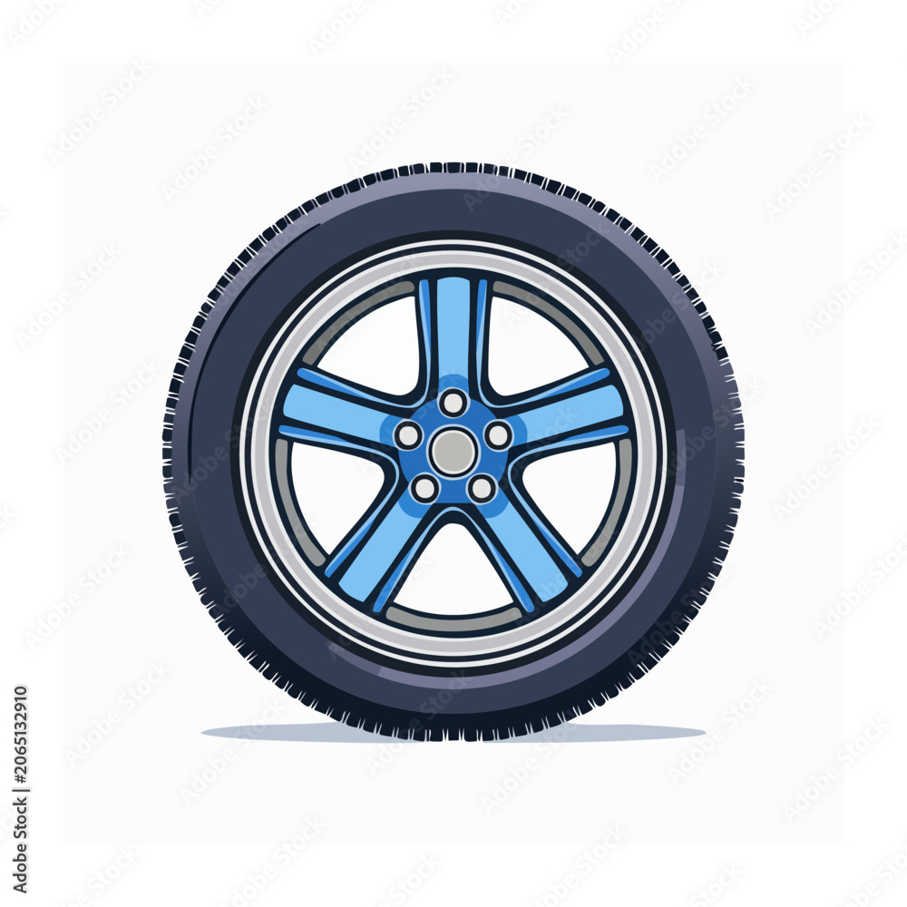 Fototapeta premium Blue and gray gear wheel vector icon