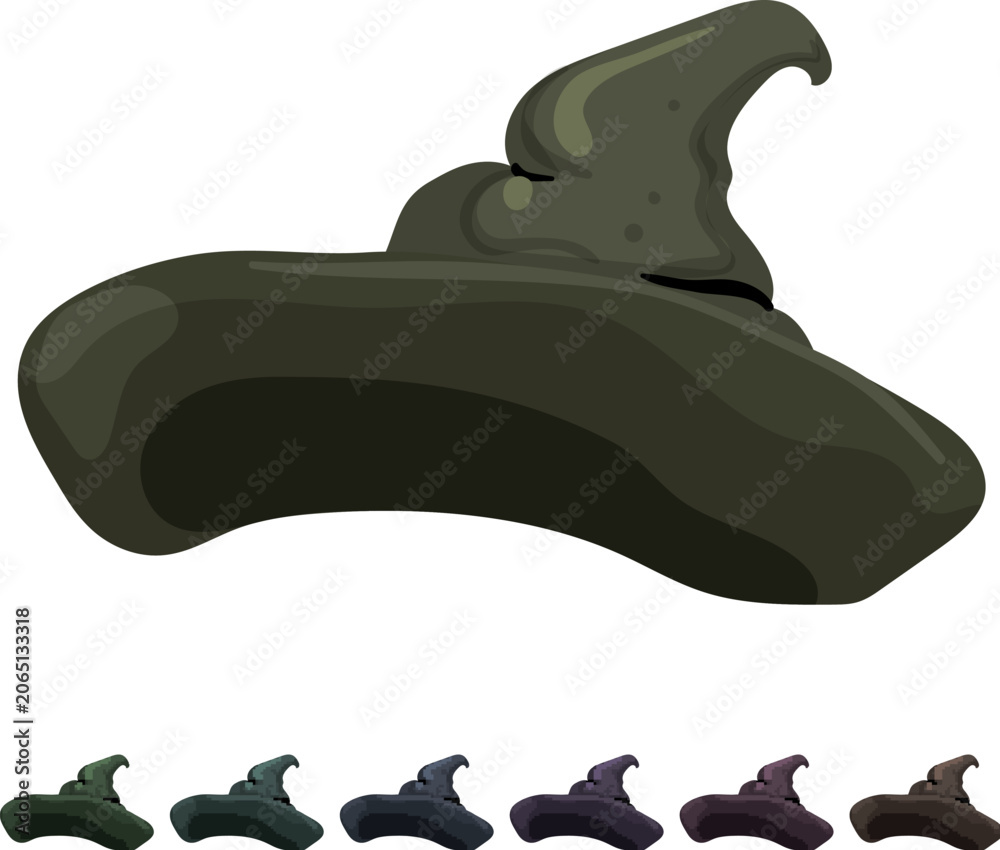 Naklejka premium magician wizard hat cartoon. magician wizard hat sign colorful illustration