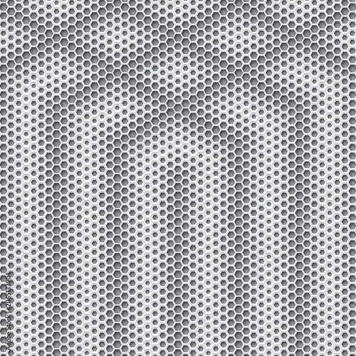 mosaic pattern made from hexagonal honeycomb shape, black and white vector illustration