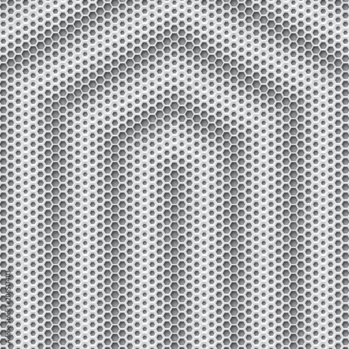 mosaic pattern made from hexagonal honeycomb shape, black and white vector illustration