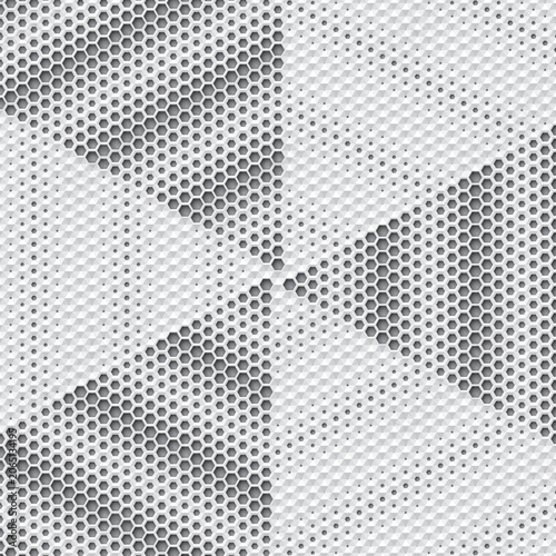 mosaic pattern made from hexagonal honeycomb shape, black and white vector illustration
