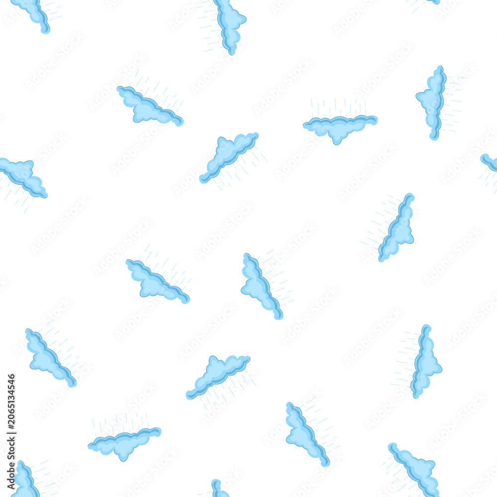Obraz premium pattern precipitation rain cloud cartoon. downpour shower, overcast cumulus, nimbus stratus precipitation rain cloud sign. seamless symbol vector illustration