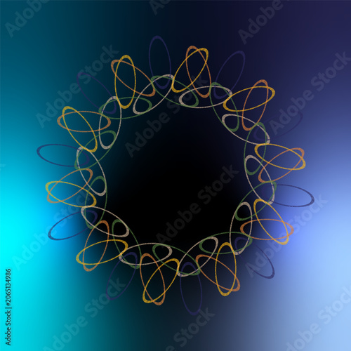 Circular pattern featuring intertwined loops