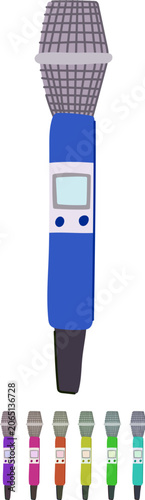 lavalier radio microphone cartoon. cardioid omnidirectional, handheld shotgun, boom diaphragm lavalier radio microphone sign vector