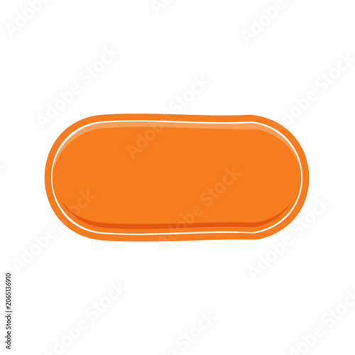 Orange pill icon on transparent background