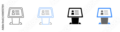 Obraz na plátně Public ATM Electronic Navigation Guideline Display Icon Pack Vector Illustration