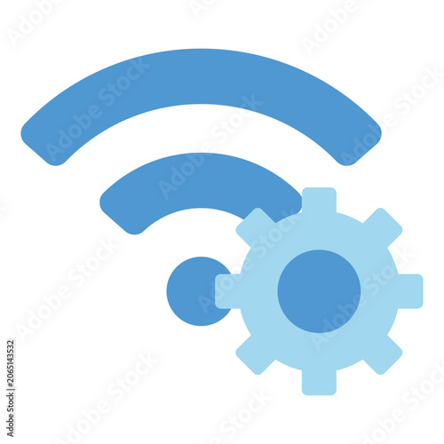 A symbol representing wireless network configuration or WiFi settings management.
