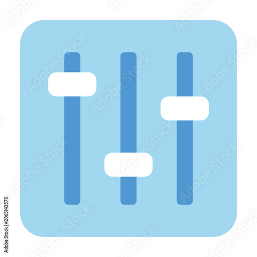 Sliders representing control settings for adjusting levels or preferences in applications or devices.