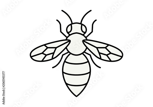 Canvastavla Icono de abeja de contorno negro