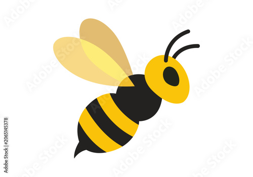 Konstfotografi Abeja volando de perfil con alas translúcidas